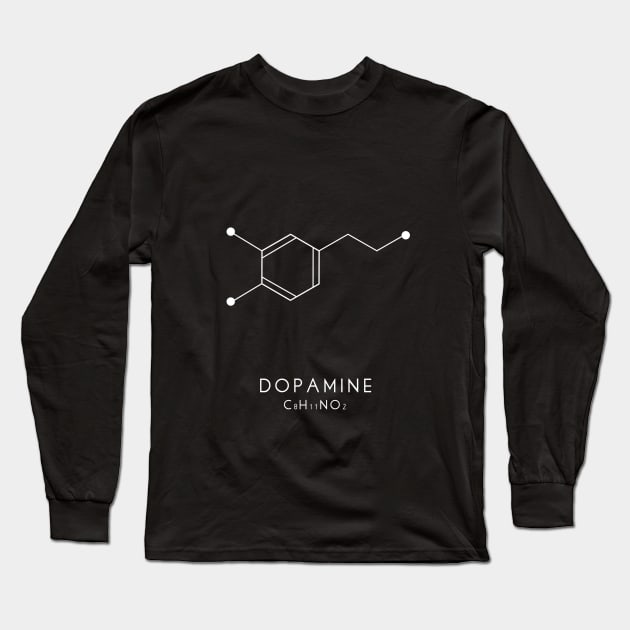 Dopamine Molecular Structure - Black Long Sleeve T-Shirt by typelab